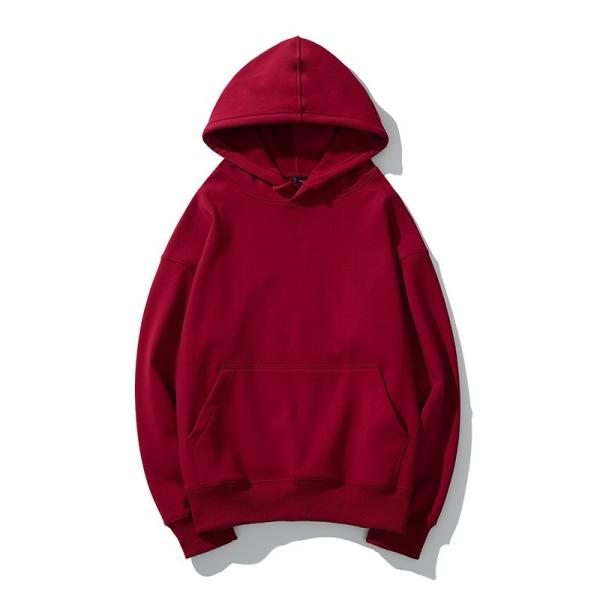 Sports Long Sleeve Anti Pilling Athletic Pullover Hoodie Bordeaux Red