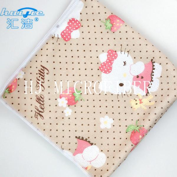 Cor cinzenta impressa 40*40 de toalha de limpeza do agregado familiar de toalha de mão do bebê de pano de Microfiber