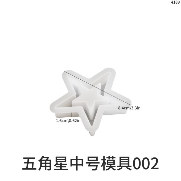 DIY dropper mold hollow out large, medium, small five pointed star Christmas tree decoration pendant table silicone mold