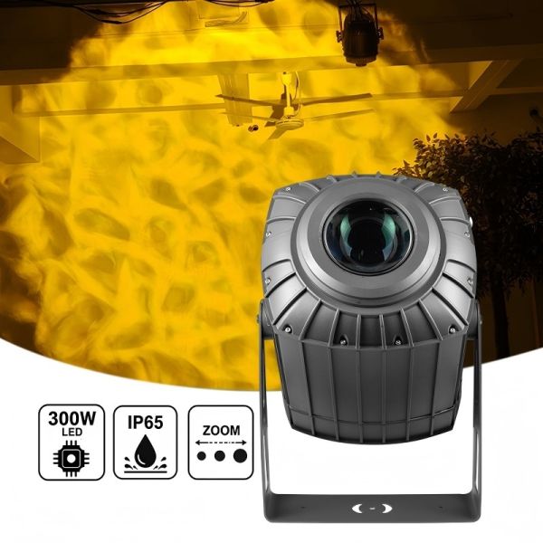 300W Outdoor LED Water Wave Projector Light Motorized Zoom IP65 Architectural Lighting