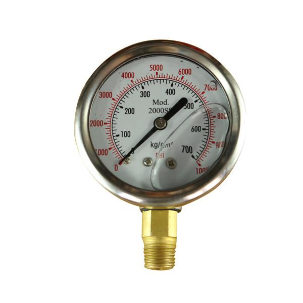 2.48 63mm Glycerin Filled Pressure Gauge 1/4 Npt 200 Psi Liquid