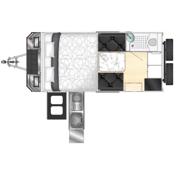 Petites remorques de voyage légères récréatives remorque de camping-car pour 4 personnes multifonctionnelle