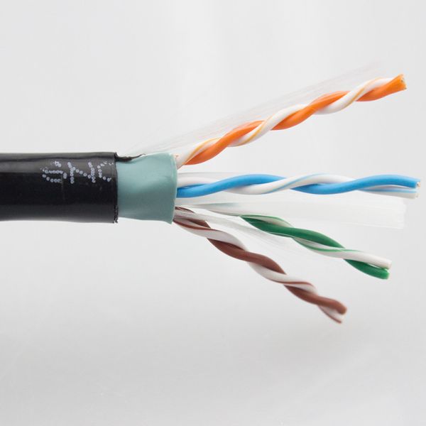 На открытом воздухе сопротивление кабеля Lan куртки Cat6 UTP двойного слоя УЛЬТРАФИОЛЕТОВОЕ