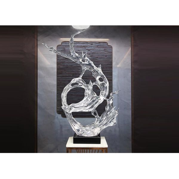 Modern Clear Resin Abstract Sculpture for Indoor Outdoor Art Decoration