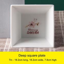 Japanese Cherry Blossom White Round Rectangle Square Baking Dessert Bowl Restaurant Ceramic Dinner Plate And Mug