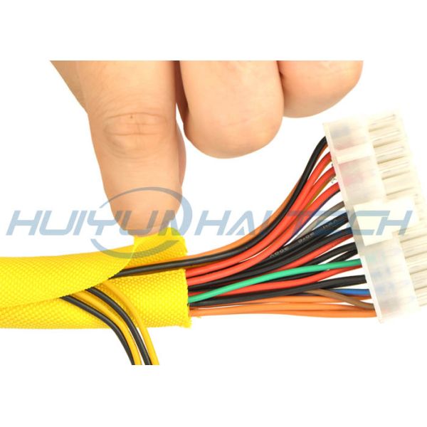 Black PA6 PA66 PPS Self Closing Braided Wire Wrap PET Sleeving