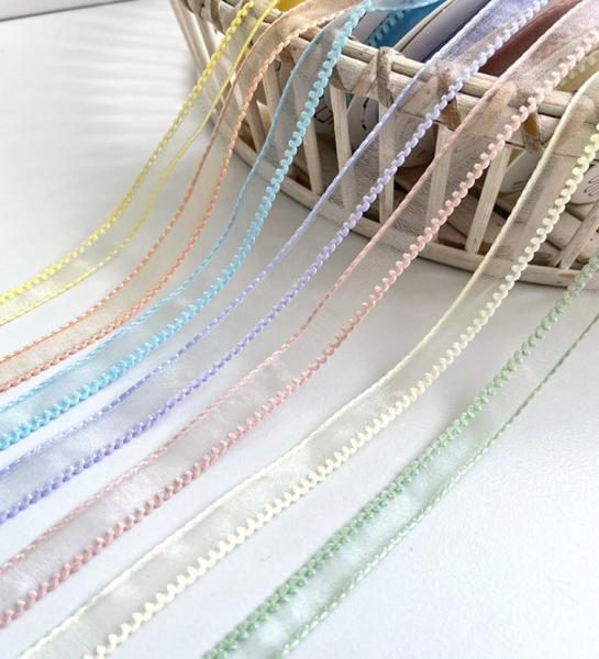 Korean Wave Edge Snow Silk Ribbon Floral Packaging DIY Material Bouquet Binding Flowers Advanced Decorative Strip