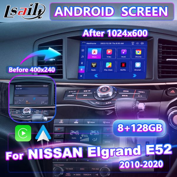 Lsailt 4+64GB Android Video Interface Wireless Carplay for 2012-2017 Nissan Patrol Y62
