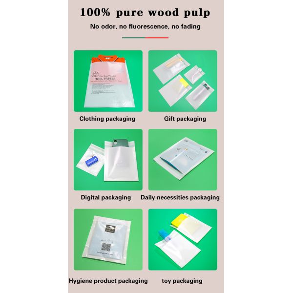 Custom Thin Light Environmental Friendly Glassine Paper Bags with Self Adhesive Stripe