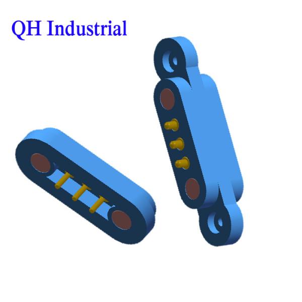 3Pin PCB Connector magnetic pogo pin Czech Repubic PCB Mount magnetic spring loaded connector