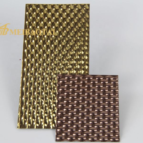 Gold Rose Gold Stamped Decorative Stainless Steel Plate 304 Stainless Steel 1219x2438mm