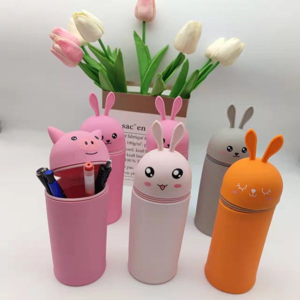 Boîte à crayons Boîte à crayons en silicone Boîte à crayons Porteur de sac à crayon Pour bureau Boîte à crayons pour étudiants