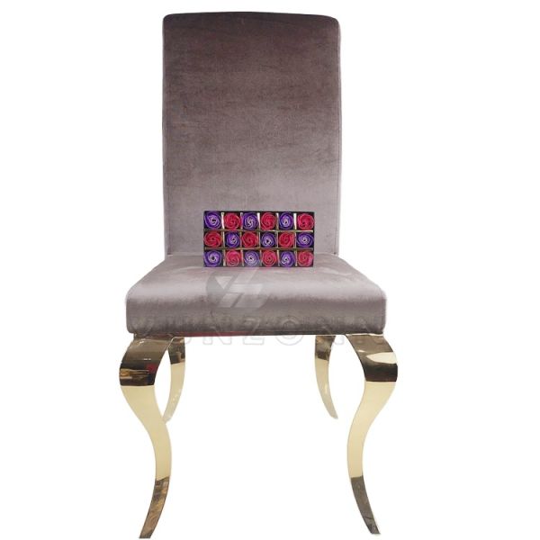 Stainless Steel Wedding Chair for Outdoor Events Coffee Shops Apartments Velvet Fabric Upholstered Dining Chair for Living Room