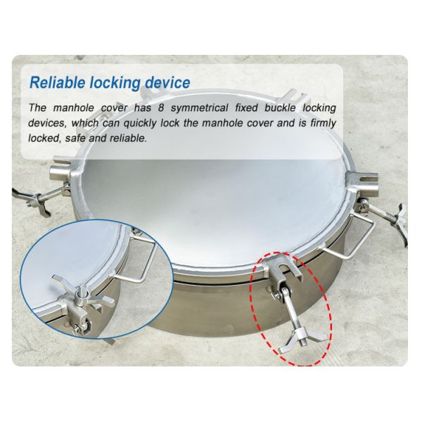 Durable Quick Opening Truck SS 304 316L Round Manhole Cover for Cement Tank