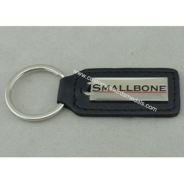 Brass Photo Etched Personalized Leather Keychains Soft / Epoxy Emblem
