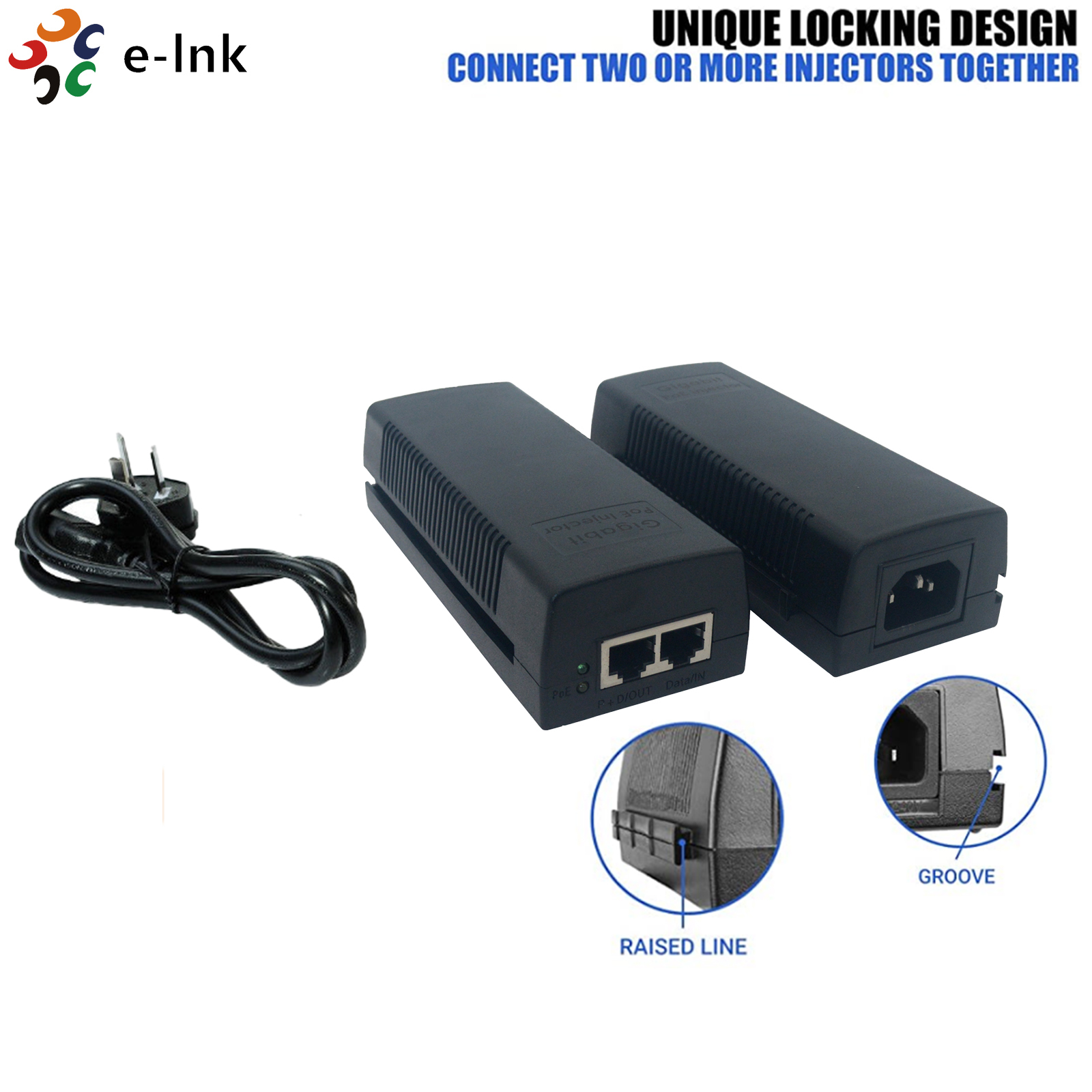 10/100/1000mbps Ieee 802.3af/At 30w Poe Injector для высокоскоростной сети
