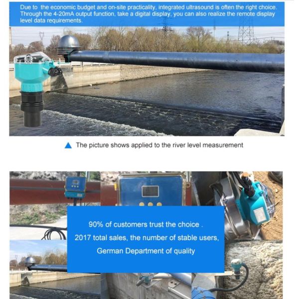 Hydrographic Survey 30V 5A Ultrasonic Water Level Sensor Accuracy 0.5%