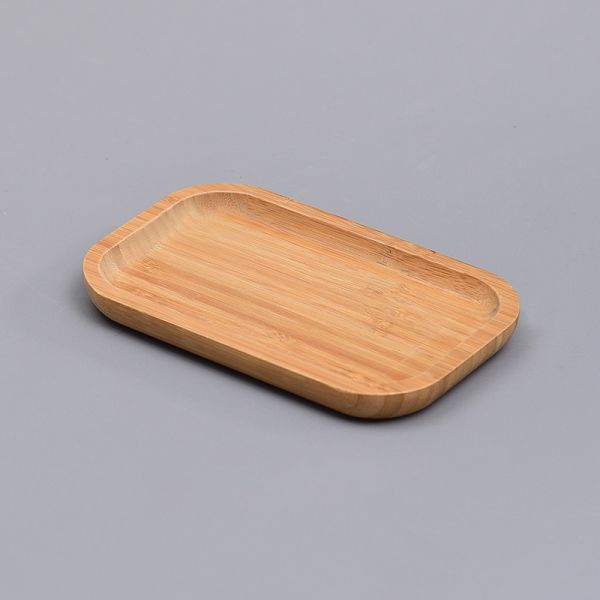 Customized Natural Solid Wood Bamboo Food Cutlery Tray in Different Sizes and Shapes