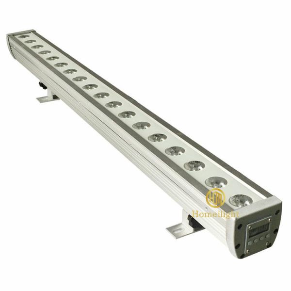 1- DMX512 Control Aluminum Alloy IP65 3W 18pcs Outdoor Wall Mounted Colorful Light LED Wall Washer Bar