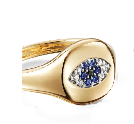 Бразильские кабельные коллекционеры Злое око Мини-Пинки-Ринг 18K Золото Белое CZ 925 Серебро