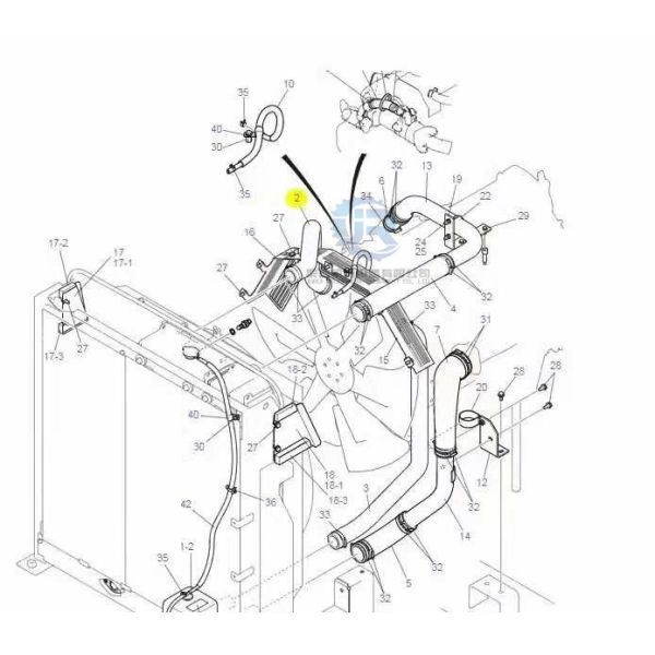Машинные части SK330-8 SK350-8 Kobelco шланга радиатора двигателя LC05P01464P1 J08E