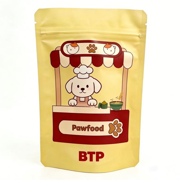 Custom Printed Food-Grade Cute Pet-Themed Moistureproof Resealable Stand-Up Zipper Snack Pouches
