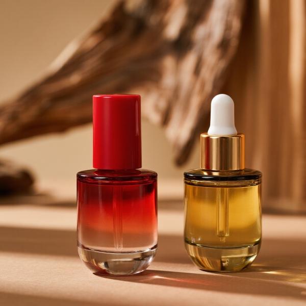 Custom Gradient 30ml Serum Bottle for Skincare - Essential Face Oil Glass Bottle with Dropper