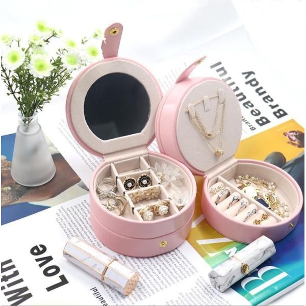 Cajas redondas de joyas de lujo 10.9*10.2*5.9cm Caja de embalaje de papel Impresión de logotipo personalizado