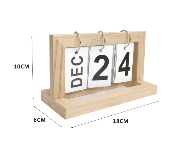 Office Home Wooden Calendar Stand Perpetual Desktop Decoration Flip Calendar Stand