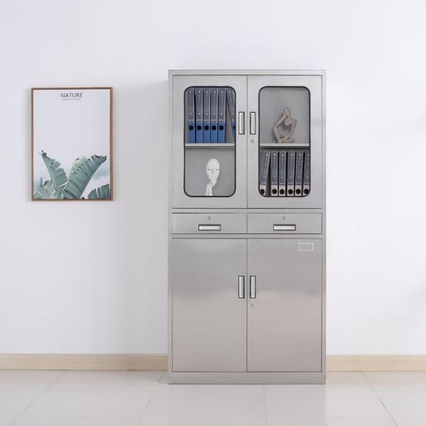 Armário de exposição comercial de aço inoxidável da medicina do hospital com serviço do OEM de duas gavetas