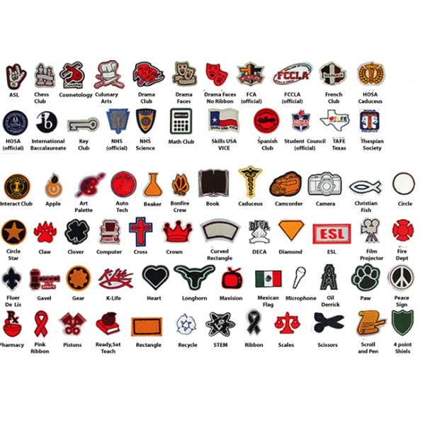 Iron On Garment Logo Letter Embroidered Badge , Chenille Embroidery Patches