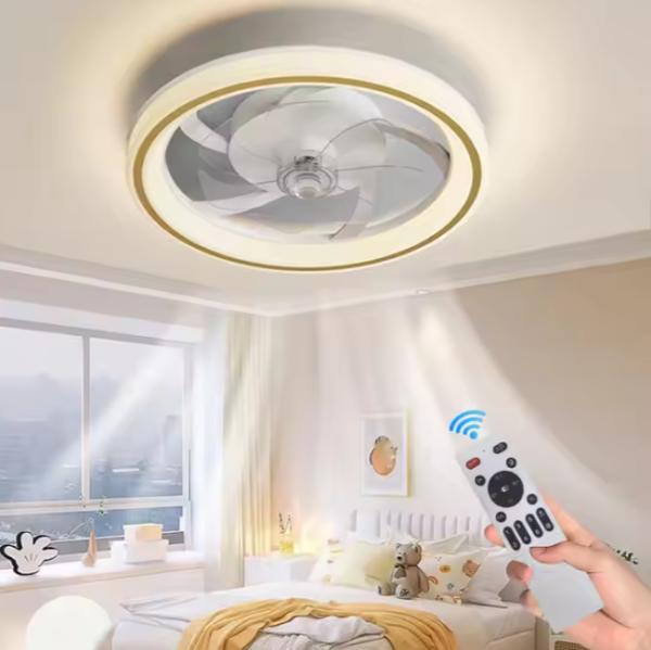 Factory Remote APP Control Smart Low Profile Ceiling Fan Light Flush Mount LED Ceiling Light 6 Wind Speeds New Technology Ceiling Fans