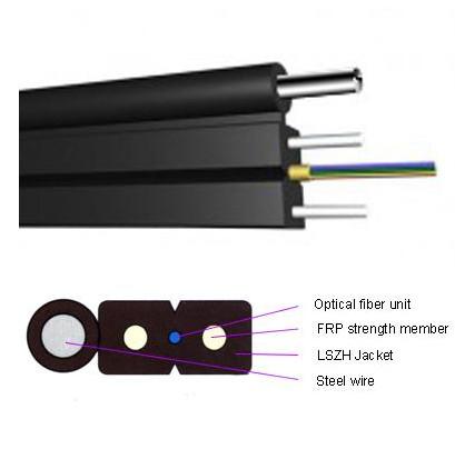 FRP / Steel Drop Fiber Optic Cable Optical Fiber Unit 1KM 2KM 3KM 5 KM In Roll