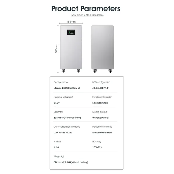 Vertical 48V300ah Lithium Iron Phosphate Energy Storage Battery Metal Box Battery Shell Source