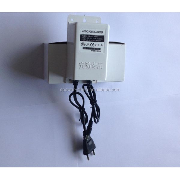 12V DC Power Adapter Output Current 2000mA CE Certificate White for Outdoor Activities