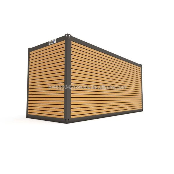 Alojamiento hotelero Casa de oficinas prefabricada de contenedores de 20 pies con puerta corredera de madera y ventanas de aleación de aluminio
