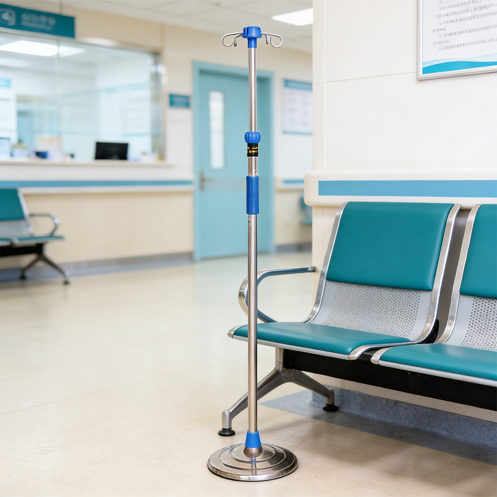 MR Dedicated Non- Magnetic MRI Room Dedicated Medical IV Stand Four-hook IV Pole with Stable Non-n-slip Base Height Adjustable