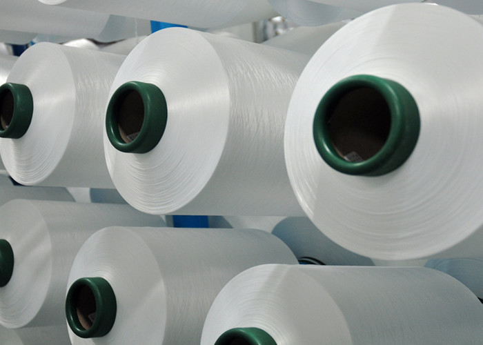 Cationic Dyeable Polyester Knitting Yarn , 75D / 72F High Tenacity Polyester Yarn Raw White