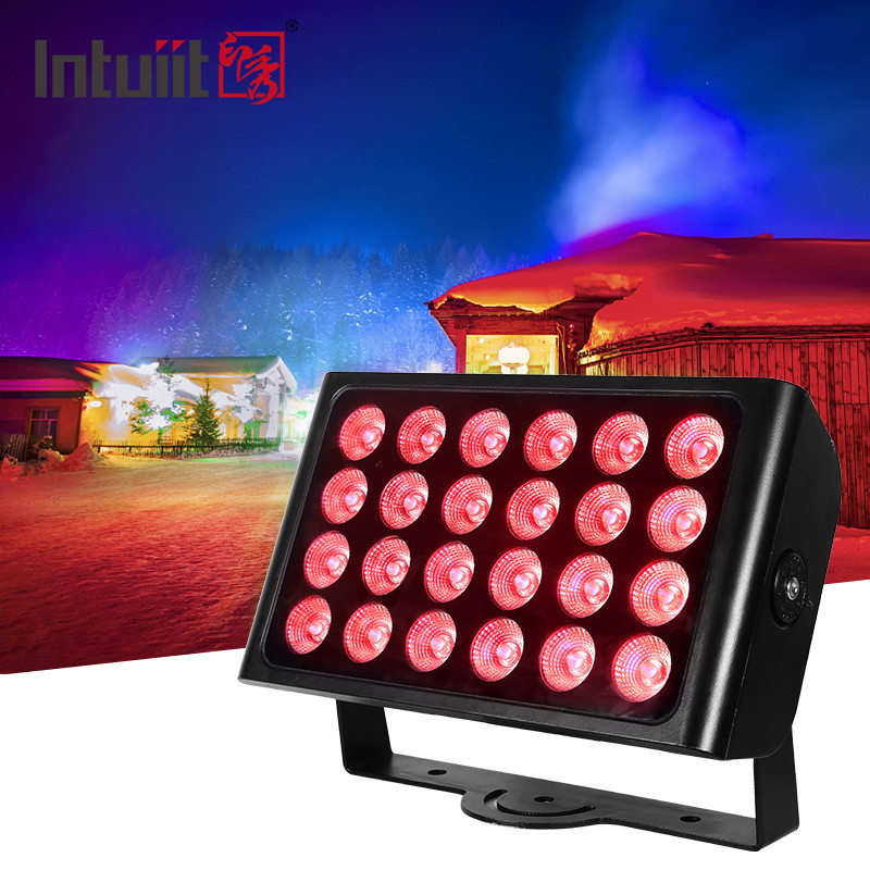 Наружный светодиодный светодиодный фасад здания Фасад 24 * 10w DMX Стенный стиральный аппарат IP65 RGBW Цветовая смесь Архитектура Сценический парк