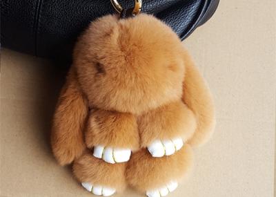 Nice Brown Rabbit Fur Keychain , Bunny Fur Doll Key Chain for Women Bag Charms