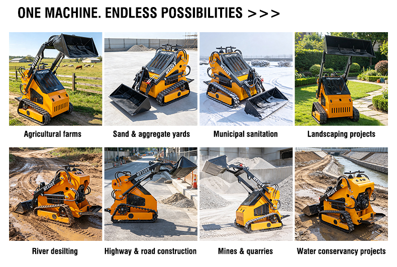 HT320T Compact Track Skid-Steer Loader with Zero-Turn Steering  for Tight Spaces