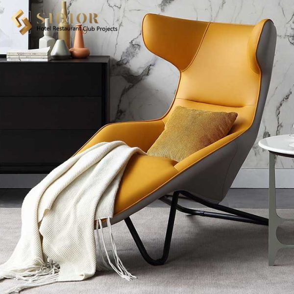 Modern leisure chair, high density foam, comfortable leather chair, living room lounge chair, leisure lounge chair