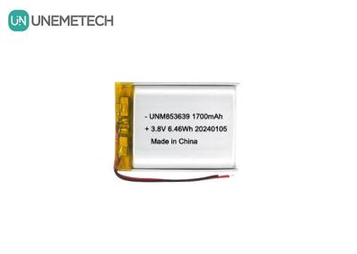 853639 4,35V 1700mAh Bateria de iões de lítio de polímero Alta tensão para câmera corporal
