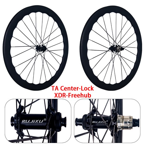 700C 4550mm Carbon Fiber Wheelset with 3.2mm Spokes and Shimano 7-12 Speed Compatibility