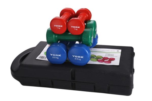 Fitness Hexagon Weightlifting 10KG Neoprene Dumbbells Set High Compressive Resistance