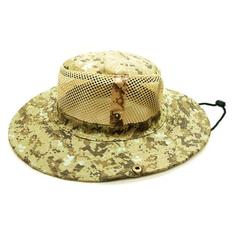 Breathable Vented Mesh Cotton Bucket Hat For Men Camouflaged Patterns Available