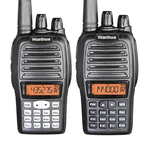 Wanhua WH118 Handheld Radio Walkie Talkie 2W Output Power Dual-band UHF VHF Long Range
