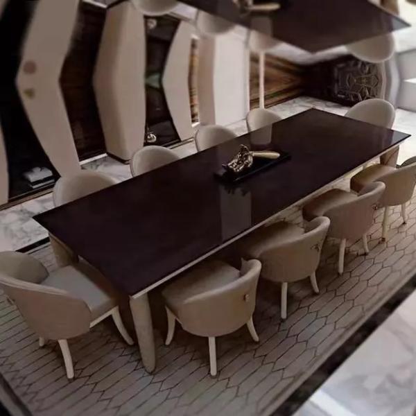 Rectangle Luxury Marble Dining Tables Modern Durable For Dine Room