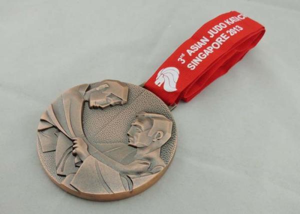Asian Judo Kata 2013 Ribbon Medals Copper Plating Full 3d For Gift