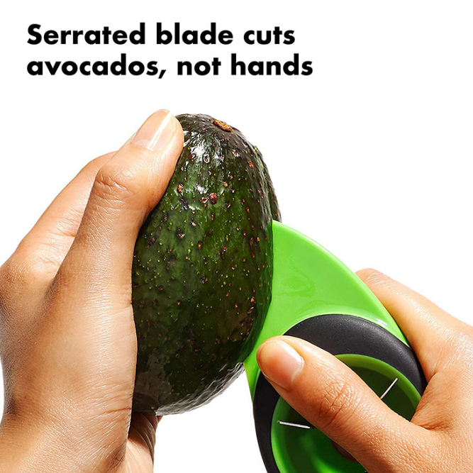 Посуда 3 нержавеющей стали кухни в 1 инструменте зеленого цвета Slicer авокадоа